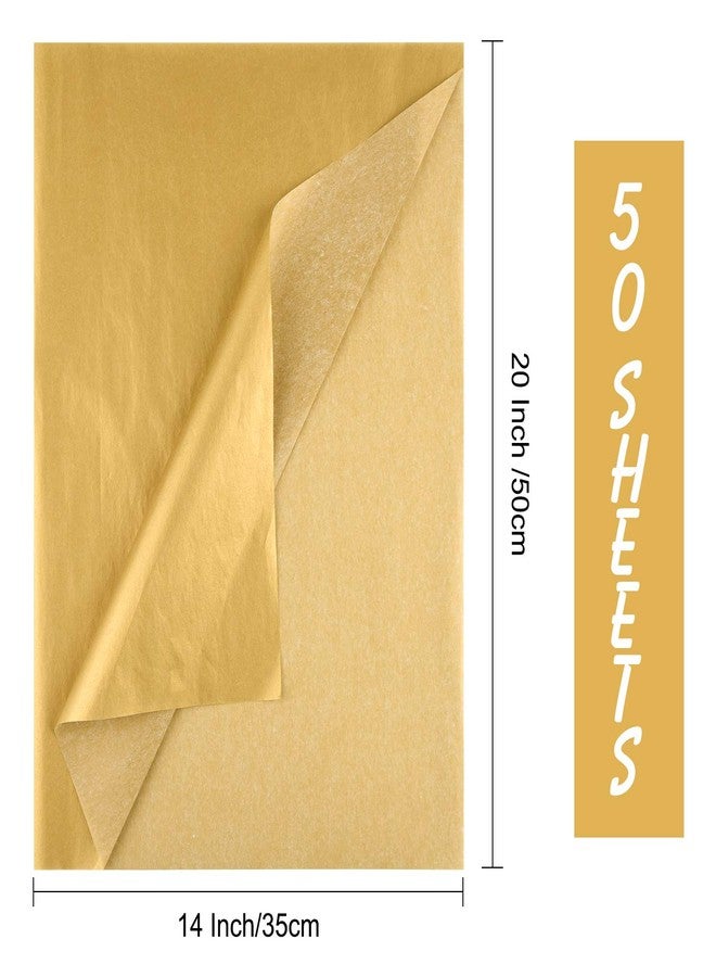 MIAHART 50 Sheets Metallic Gold Tissue 20X14 Inch Gift Wrap Paper Bulk Gift Wrapping Accessory Wrap for Wedding Birthday Party Favor Decor DIY Fringes Shredded Fill Confetti (Gold) - Image 3